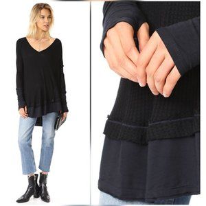 Free People Black Laguna Thermal Top